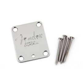 4-Bolt American Series Guitar Neck Plate with "Fender Corona" Stamp (Chrome)  0991445100